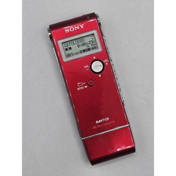 Sony Ic Recorder Icd Mp3 Usb Dictation Red Tested - Picture 1 of 5